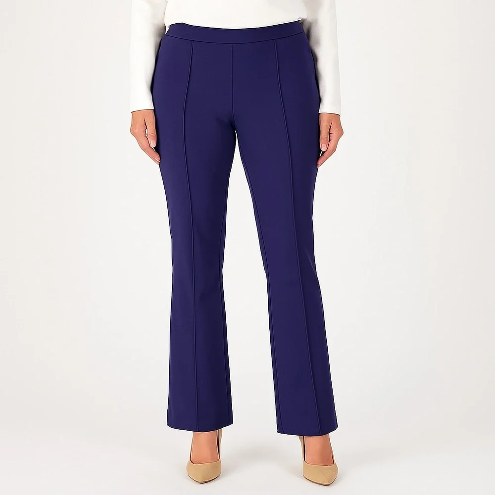 Elements by Isaac Mizrahi Live! 24/7 Stretch Knit Pintuck Pants Comfort Workwear